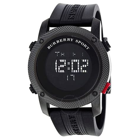 Burberry Sport Black Digital Dial Black Rubber Men's Watch 